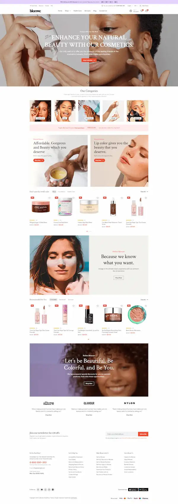 cosmetics 模板预览