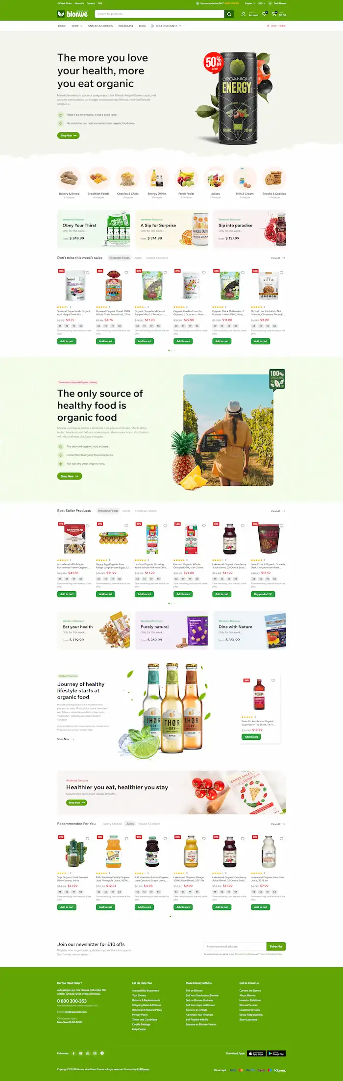 organic 模板预览