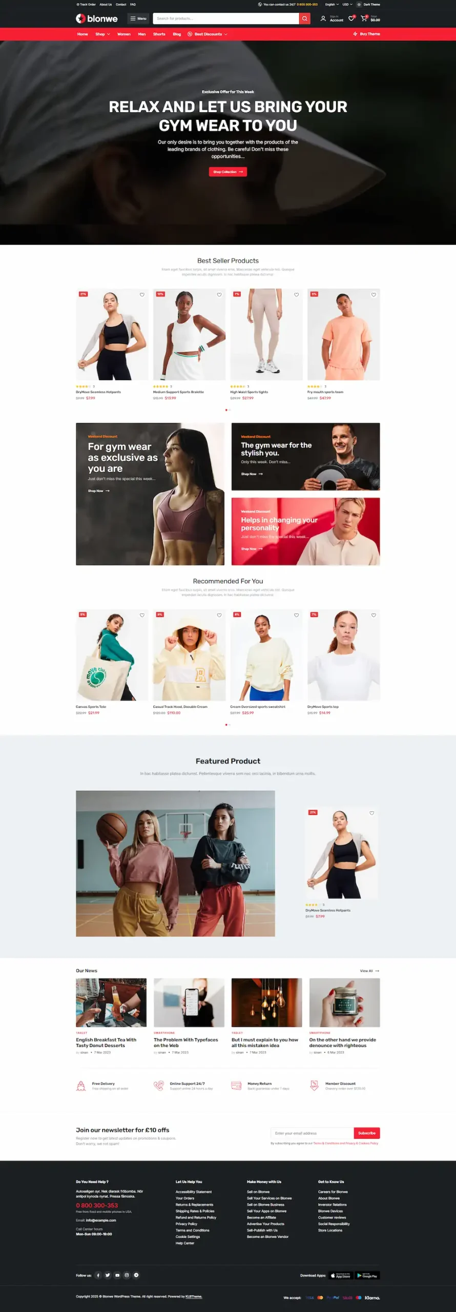 sportswear 模板预览