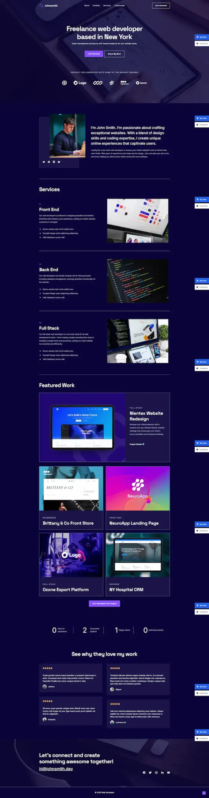 web-developer 模板预览